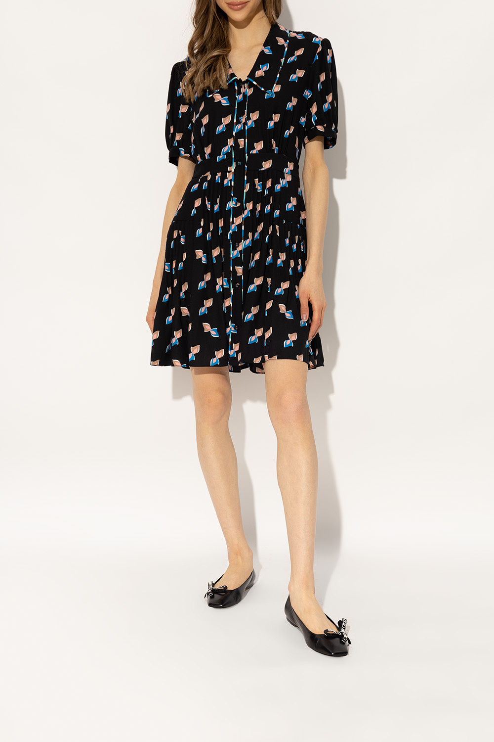 Black 'Veda' leather ballet flats Jimmy Choo